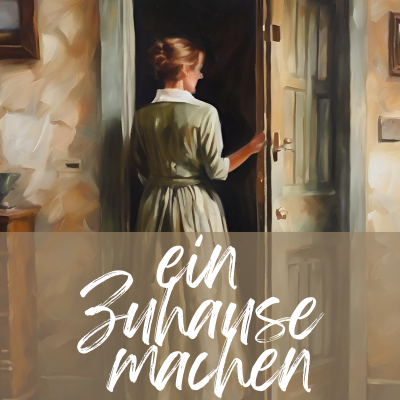 eine frau steht an einer geöffneten tür
